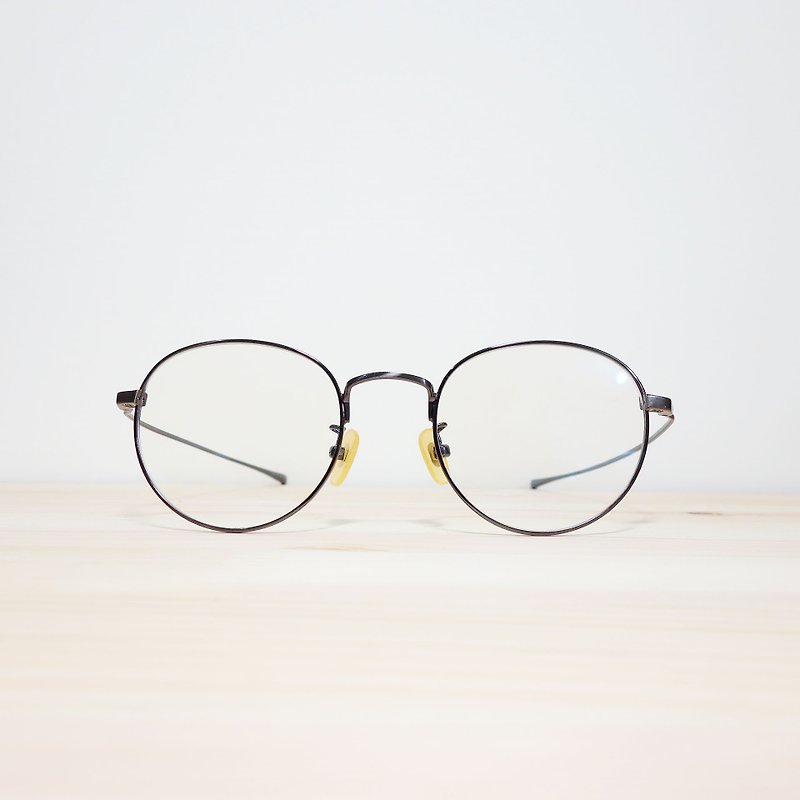 Titanium metal lightweight frame retro round glasses frame lightweight obedient iron gray face - กรอบแว่นตา - พลาสติก สีเทา