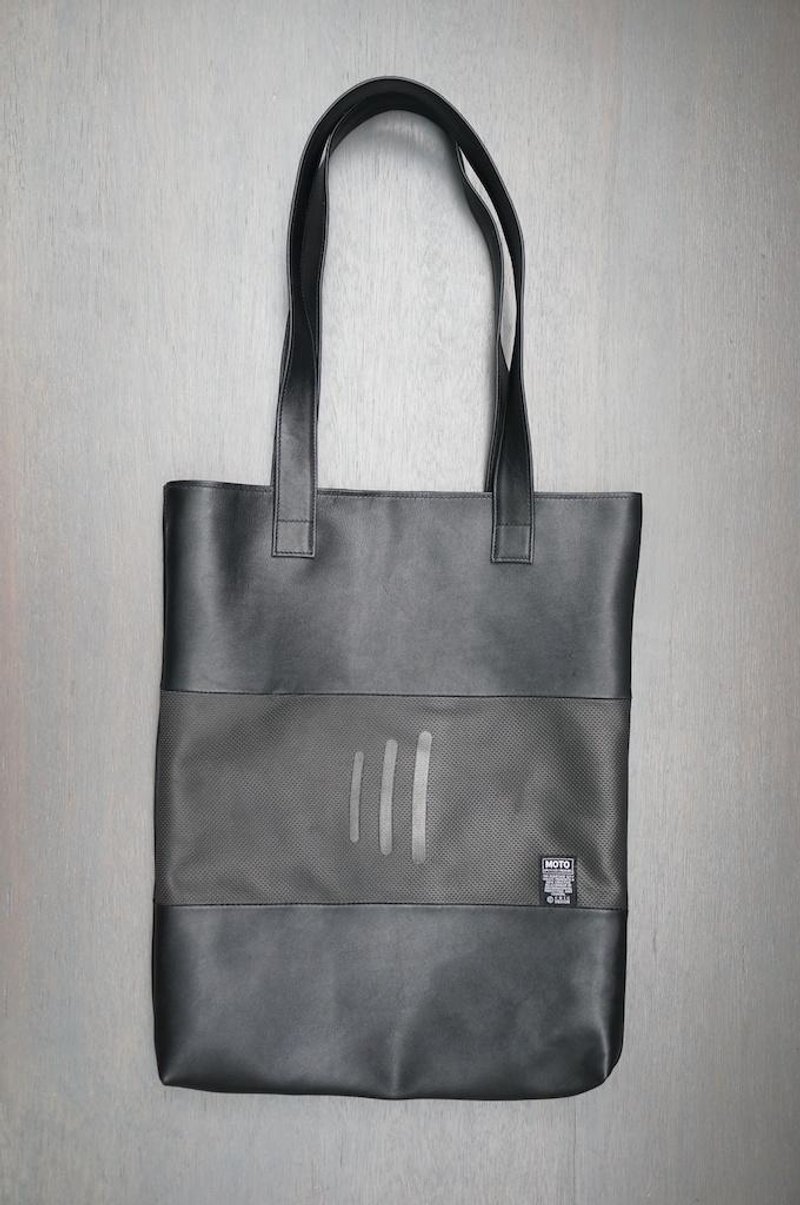 【MOTO 250cc】－Tote Bags/購物袋/托特包_08228 - 手提包/手提袋 - 真皮 黑色