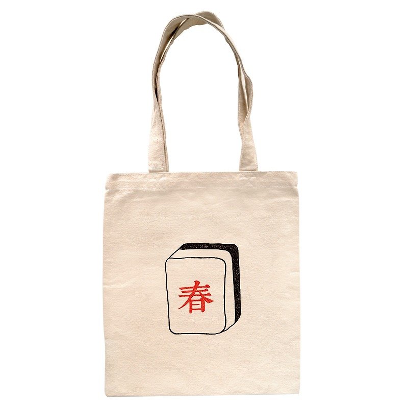 "Spring" Mahjong canvas - กระเป๋าแมสเซนเจอร์ - วัสดุอื่นๆ 
