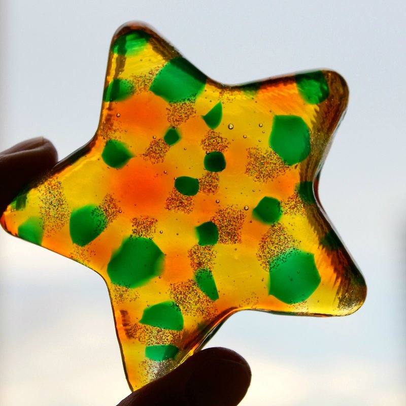 3D Stained Glass Star Sculpture・Art Glass Decoration・Star Lover Gift