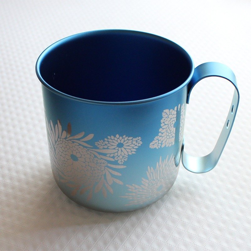 [Made in Japan Horie] Titanium Love Earth Series-Japan Made Pure Titanium Antibacterial ECO Design Mug-Brilliant Blue Chrysanthemum - แก้วมัค/แก้วกาแฟ - โลหะ สีน้ำเงิน