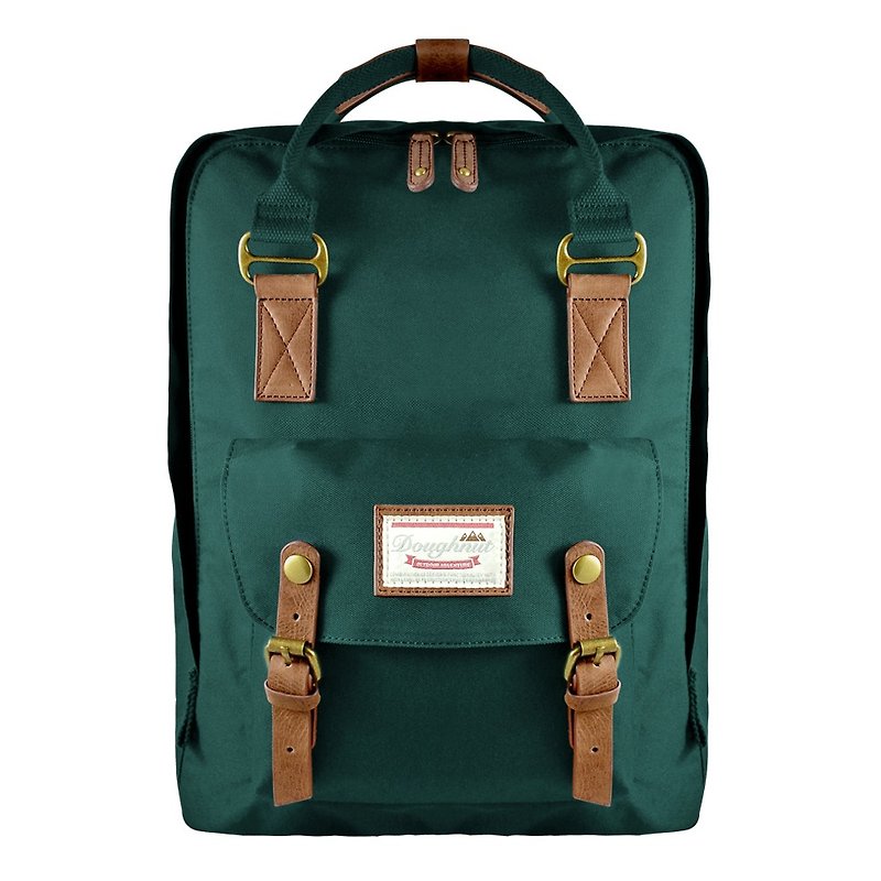 Doughnut Waterproof Plus Maccaron Backpack - Pine Leaves - Last One - กระเป๋าเป้สะพายหลัง - วัสดุอื่นๆ สีเขียว