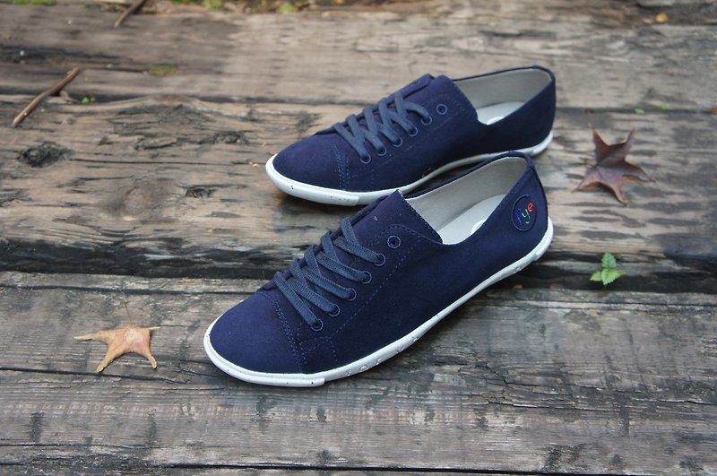 FYE- OPALE Stone  NAVY   ULTRASUEDE and Eco-friendly shoes for WOMEN---Comfort & Lifestyle - รองเท้าลำลองผู้หญิง - วัสดุอื่นๆ สีน้ำเงิน