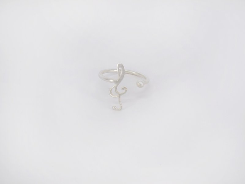 Treble clef sign x ring / Màn work - General Rings - Other Metals White