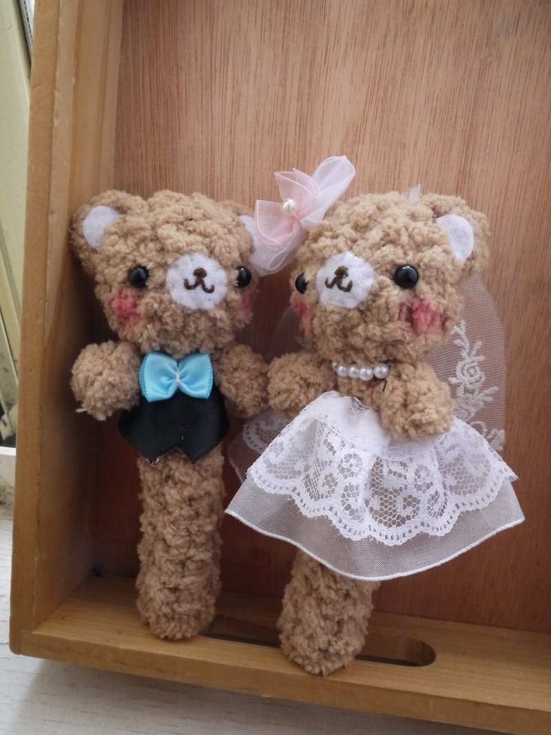 ウェディングペンケース 結婚式 婚約 結婚式 小物 ウェディング用品 クマ モデル - ペン立て - その他の素材 ブラウン