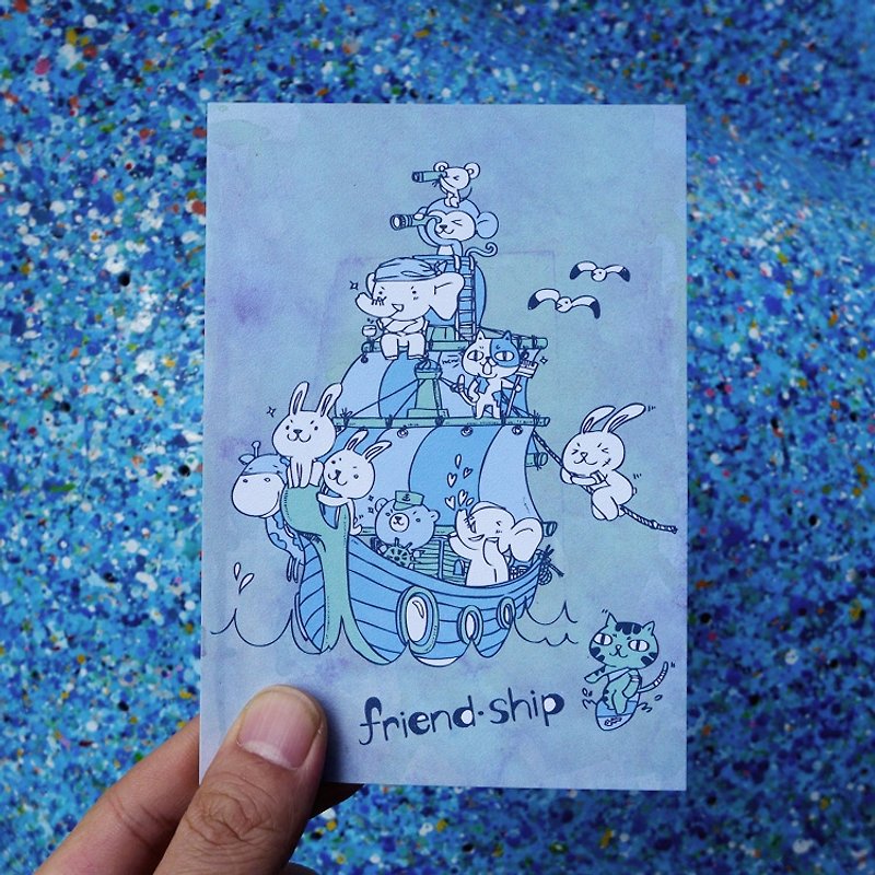 Design postcard｜Friend・ship - Cards & Postcards - Paper Blue