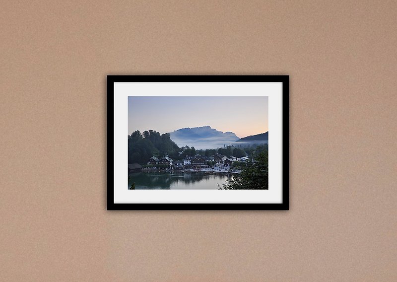 Photography King's Lake in the early morning in Germany (without frame / price increase box) - Posters - Paper Blue