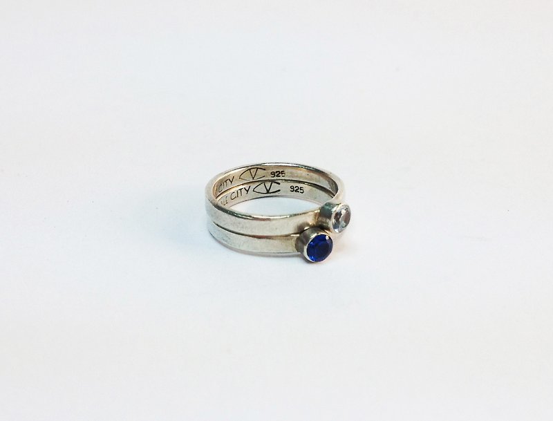卓貝地・純銀雙環寶石戒指 | Zobeide - 戒指 - 其他金屬 白色
