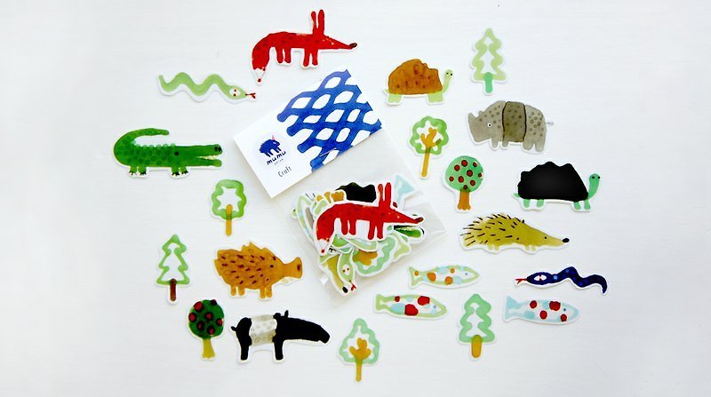 ::: ::: Animals even play a small sticker forest group - Stickers - Paper Multicolor