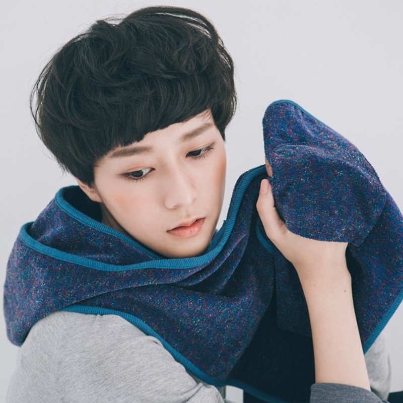 Xu Xu children ♪ knit hooded scarves pocket attached - Aurora Blue - อื่นๆ - วัสดุอื่นๆ สีม่วง