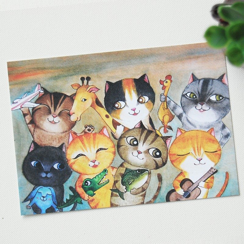 fish cat / postcard - Cards & Postcards - Paper 