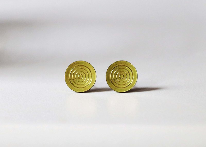 手工耳環 ♁ 金色漩渦 - 耳環/耳夾 - 其他金屬 金色