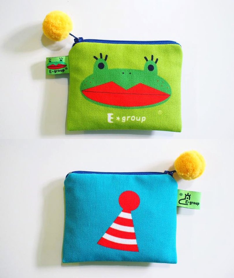 其他材質 散紙包 - E*group 小方塊包 雙面設計  阿蛙帽  零錢包 鑰匙包 卡片包