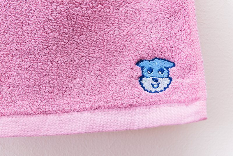 歐吉小狗厚絨薄紅梅毛巾 ● ✦ - 毛巾/浴巾 - 棉．麻 粉紅色