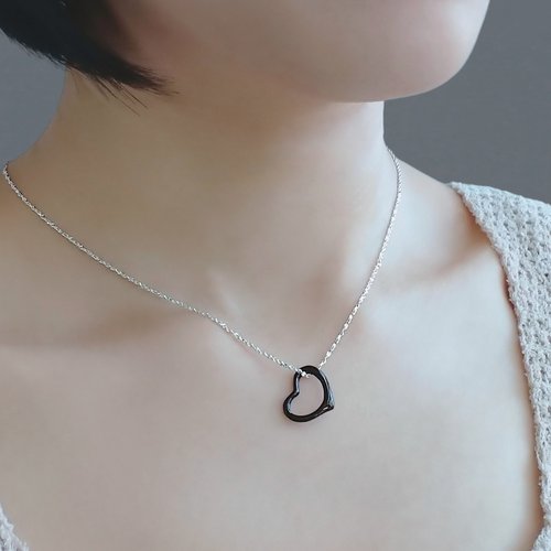 Joyce Wu Handmade Jewelry Black Valentine 心形黑瑪瑙 純銀項鍊