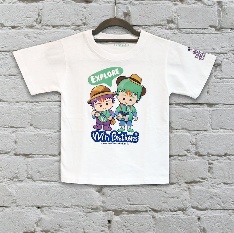 Er Yun brothers explore tide Tee-child winbrothers T-Shirt (explore)-kid - Other - Cotton & Hemp White