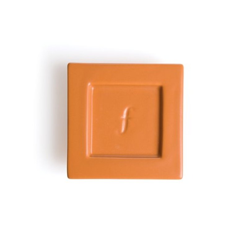 Tea Forte 2 into ceramic square saucer Tea Tray (brick red) Ceramic Tray-Terr - Teapots & Teacups - Other Materials Orange