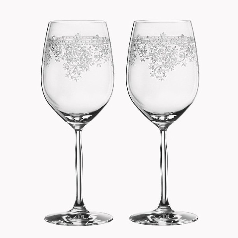 (One pair price) 620cc [MSA wedding special pair cup] German SPIEGELAU retro literary platinum crystal cup Bordeaux cup wedding gift - Bar Glasses & Drinkware - Glass White