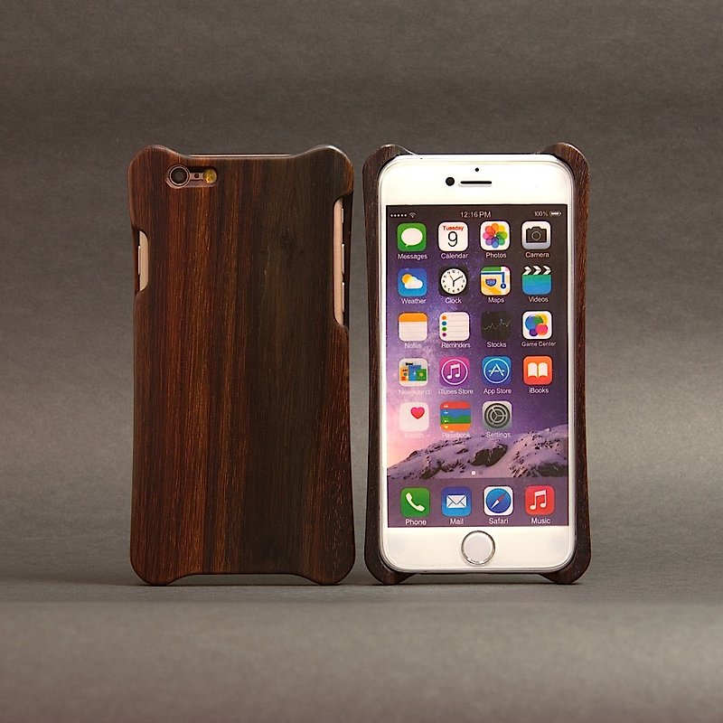WKidea iPhone 6 / 6S 4.7インチ木製シェル_グリーンエボニー - スマホケース - 木製 ブラック