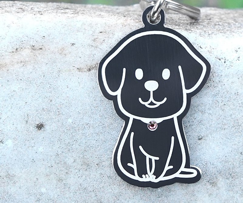 [Labrador] Exclusive to "Dog Shape"-Custom Brand (6 Color Diamonds) ◆Cute x Anti-lost ◆ - Collars & Leashes - Other Metals 