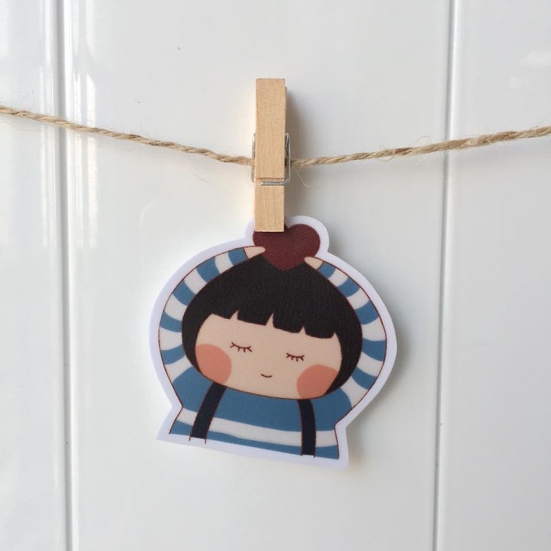 Chestnut Girl Series Small Waterproof Sticker SS0018 - Stickers - Waterproof Material Multicolor