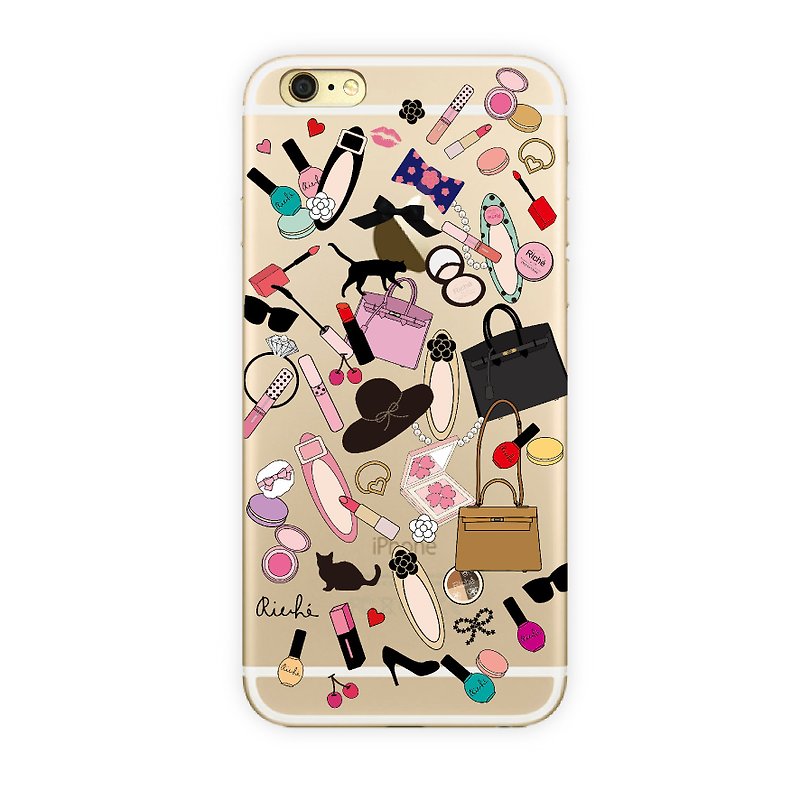 Crystal charming girl small wardrobe transparent shell - Phone Cases - Other Materials Multicolor