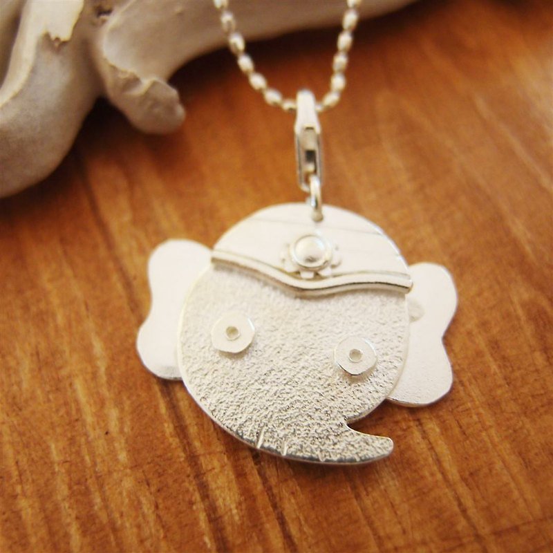 Indian elephant god Ganesh Silver Necklace --- - สร้อยคอ - โลหะ 