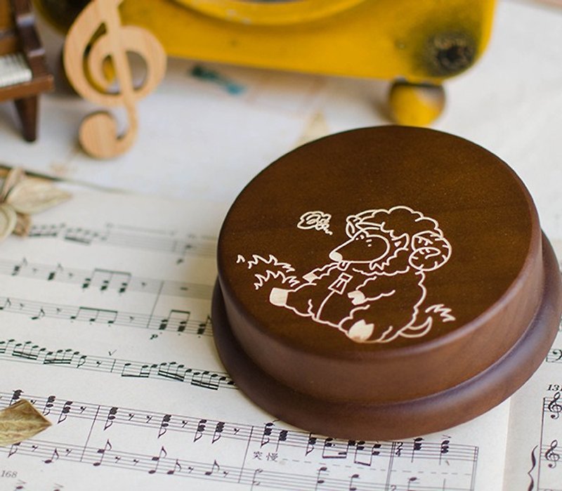 [Birthday Gift, Christmas Gift] Zodiac Sheep Customized // Music Box - Other - Wood Brown