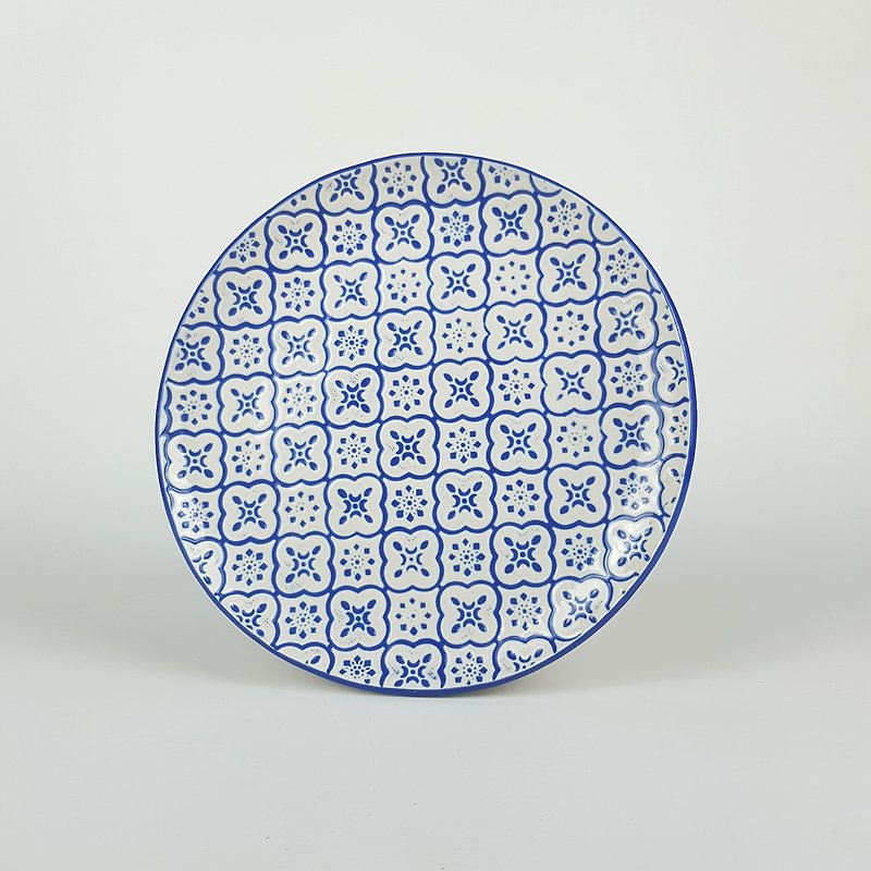 Window grille series-Window grille dessert plate (blue) - Small Plates & Saucers - Porcelain Blue
