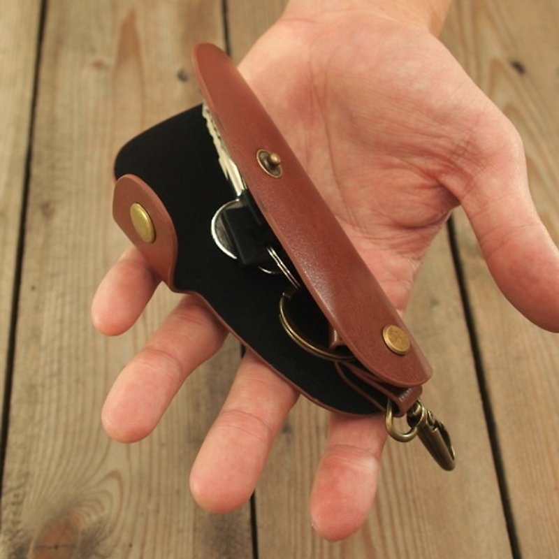 【Dogyball】"父親節貼心小禮" 車家實用隨身配件簡易鑰匙包 棕色 - 鑰匙圈/鎖匙扣 - 真皮 咖啡色