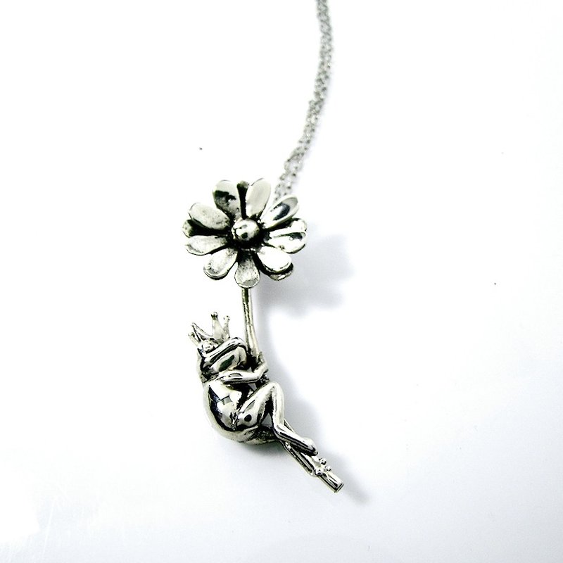 Prince frog  pendant in white bronze,Rocker jewelry ,Skull jewelry,Biker jewelry - Necklaces - Other Metals 