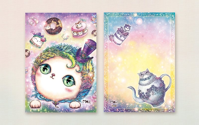 Good meow painted postcard - sweet cat - Cards & Postcards - Paper 