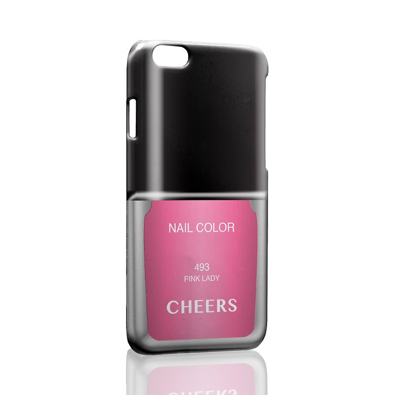 Pink imitation nail polish iPhone X 8 7 6s Plus 5s Samsung S7 S8 S9 mobile phone case - เคส/ซองมือถือ - พลาสติก สึชมพู