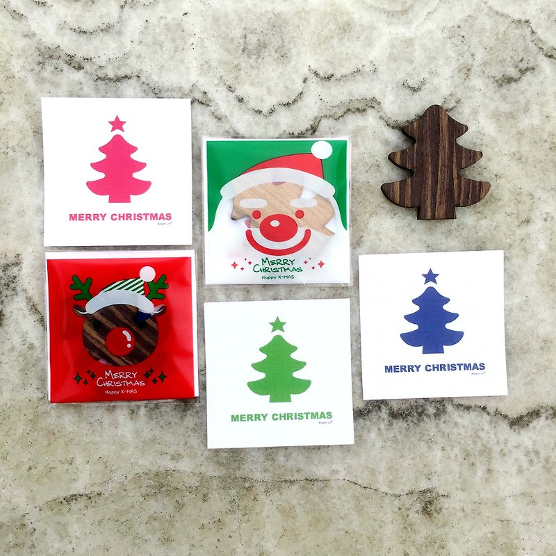 【冬季限定】聖誕交換禮物/聖誕樹磁鐵10個/組優惠包 - 磁石貼/磁鐵 - 木頭 咖啡色