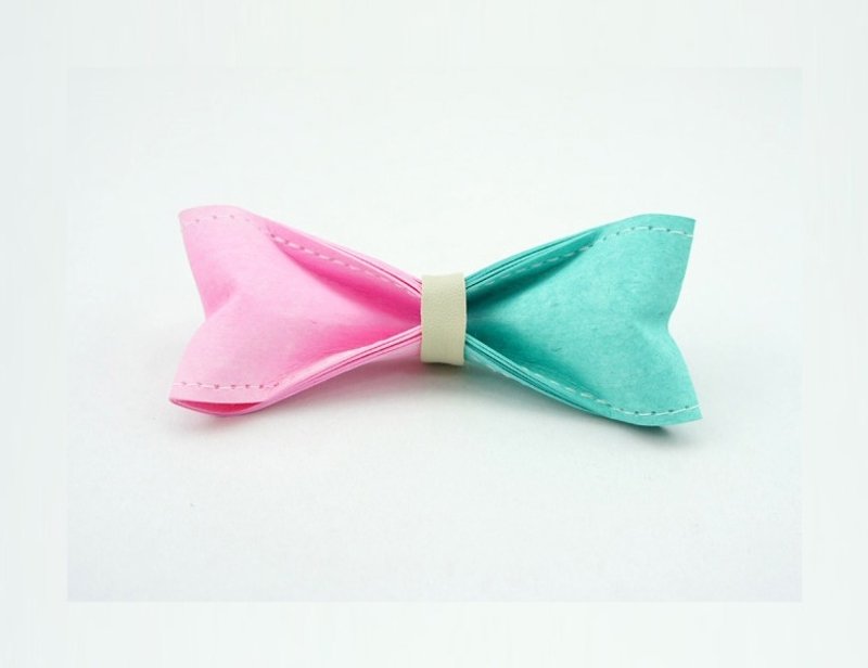 10/10 design PAPER BOW TIE 雙色領結（蝴蝶結、領帶） 手工訂製《春天新色 亮粉色清新藍》【適合送禮/生日禮物/男女朋友/婚禮 】 - 其他 - 防水材質 粉紅色