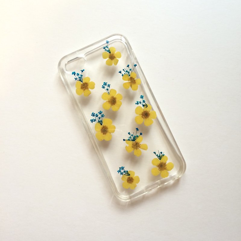 黃絲帶 櫻草黃 和平乾燥花手機殼 - 手機殼/手機套 - 塑膠 黃色