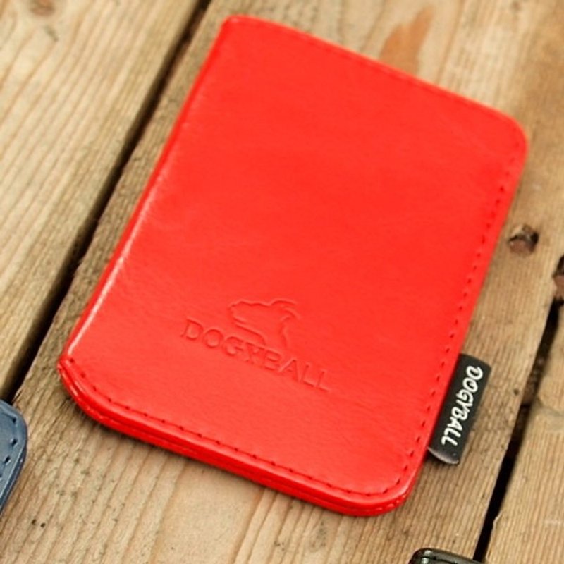 [Dogyball] "Exchange Gift" Simple and Practical Banknote Card Business Card Holder Christmas Red - กระเป๋าสตางค์ - หนังเทียม สีแดง