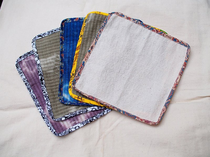 EARTH.er  │ ●  Natural Dyed Square Towel ● │ - Towels - Cotton & Hemp Multicolor