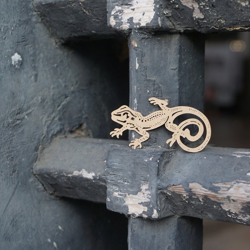 Mai Mai Zoo-Lv's Lizard Paper Carving Bookmark | Cute Animal Healing Small Stationery Gifts - ที่คั่นหนังสือ - กระดาษ สีกากี