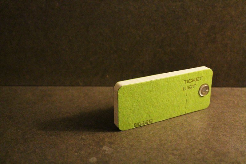 TICKET LIST wish ticket stub. Grass green - สมุดบันทึก/สมุดปฏิทิน - กระดาษ สีเขียว