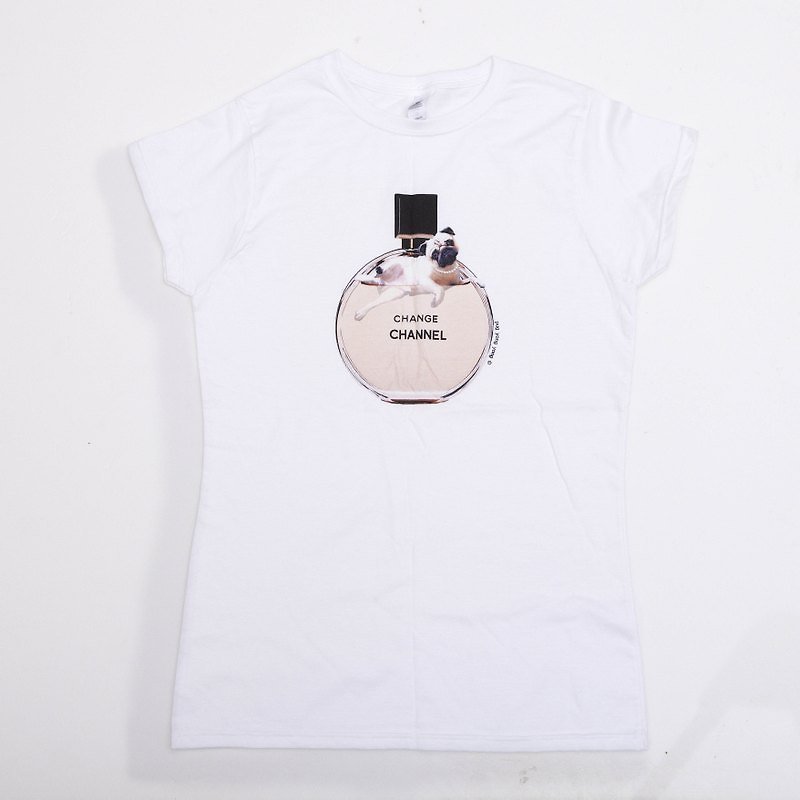 [ YONG ] Pugfume de Paris Tee - Women's T-Shirts - Cotton & Hemp White