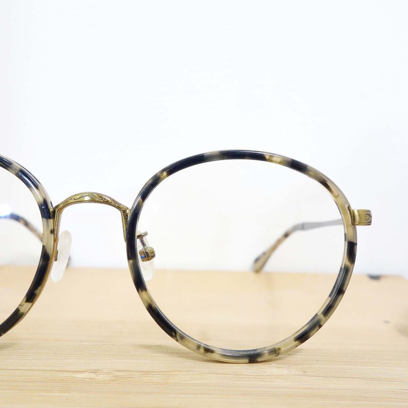 [Objective Programmes firm] Korean models selling retro big round yellow tortoiseshell box - Glasses & Frames - Other Materials Multicolor