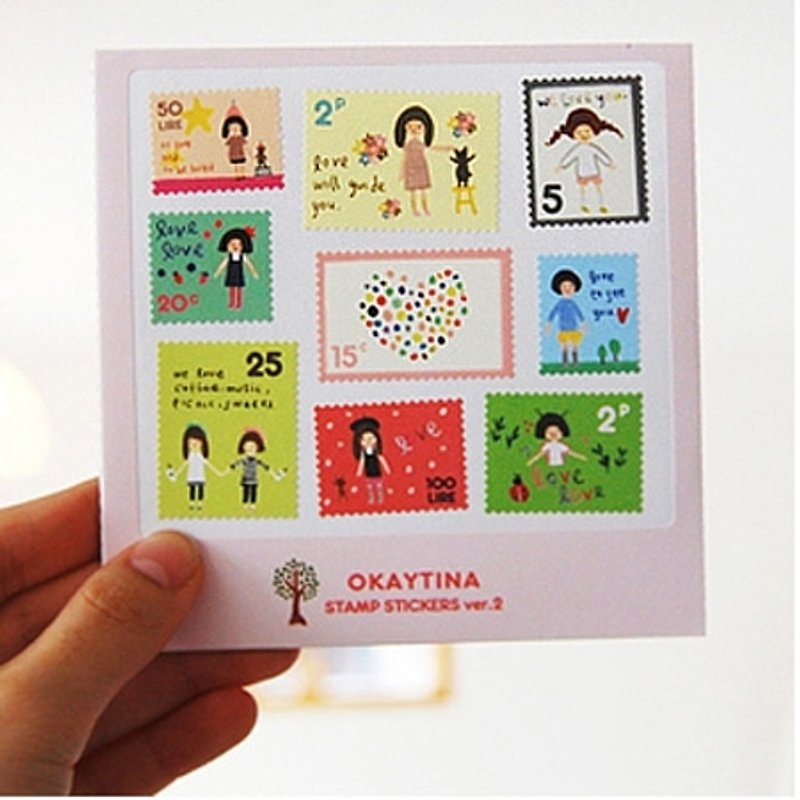 Dessin x 7321 Design- stamp sticker set V2-OKTina, 7321-00029 - สติกเกอร์ - กระดาษ หลากหลายสี