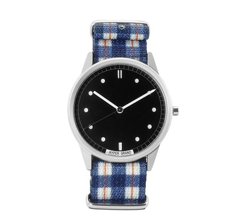 HYPERGRAND - 01 Basic Series - TARTAN Classic Blue and White Plaid Watch (Silver) - Women's Watches - Other Materials Multicolor