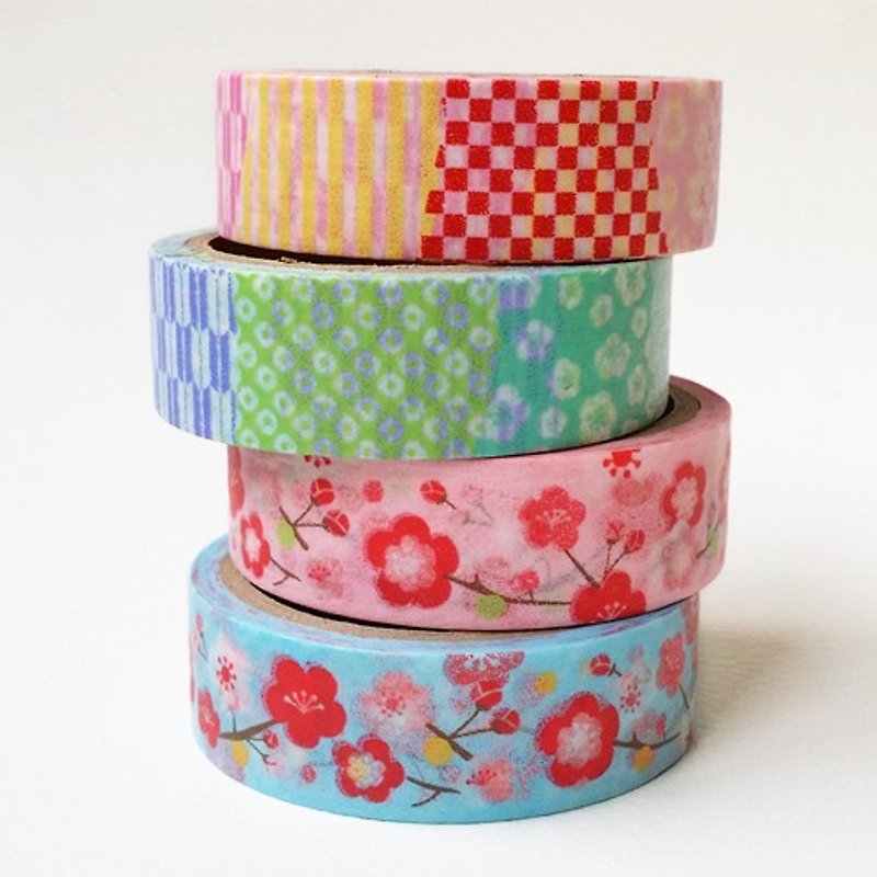 Japan amifa and paper tape 4 into the group [wind Plum (31560)] - Washi Tape - Paper Multicolor