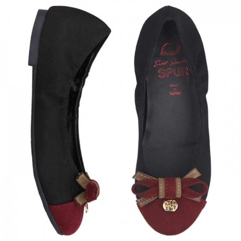 【韓國風格】SPUR 綁緞帶設計平底鞋 EF7068 BLACK - 女休閒鞋/帆布鞋 - 其他材質 