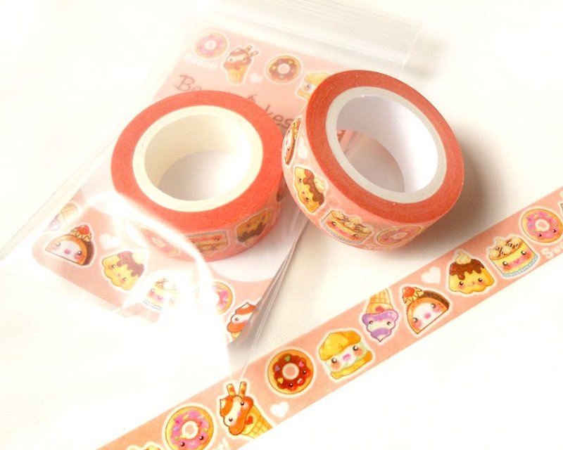 Cute Desserts Washi Tape: Kawaii Food Washi Tape, Scrapbook Decoration - Washi Tape - Paper Multicolor