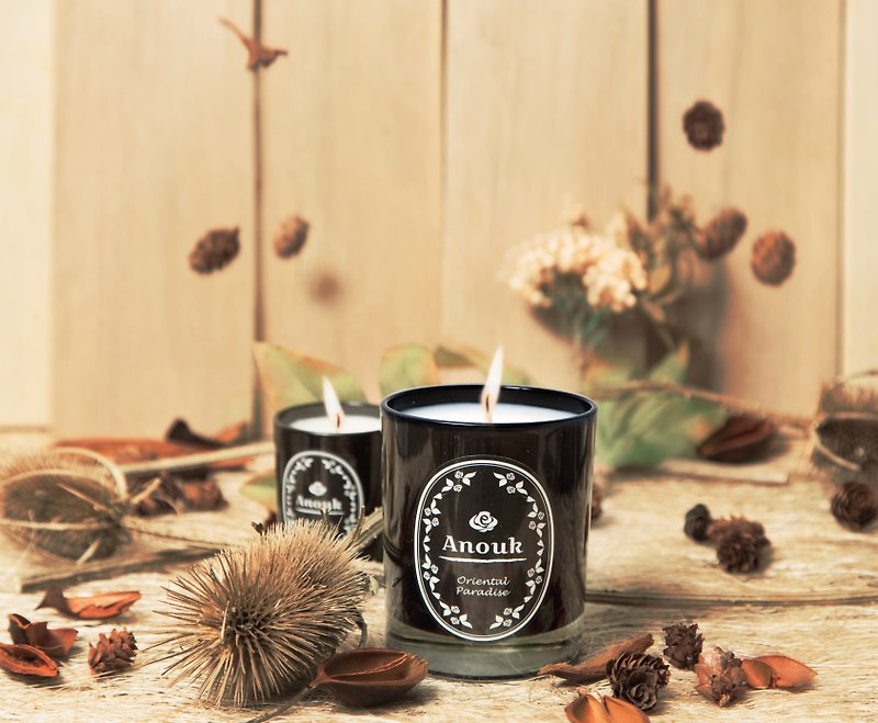 ORIENTAL PARADISE - Anouk Luxury Scented Soy Candle (210g) - เทียน/เชิงเทียน - ขี้ผึ้ง สีดำ