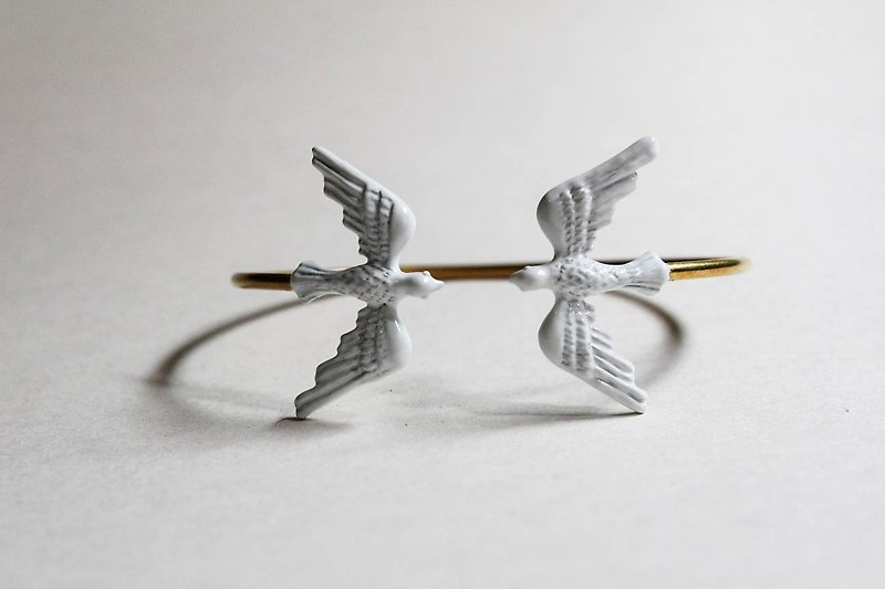 白燕黃銅手環 - 手鍊/手環 - 其他材質 白色