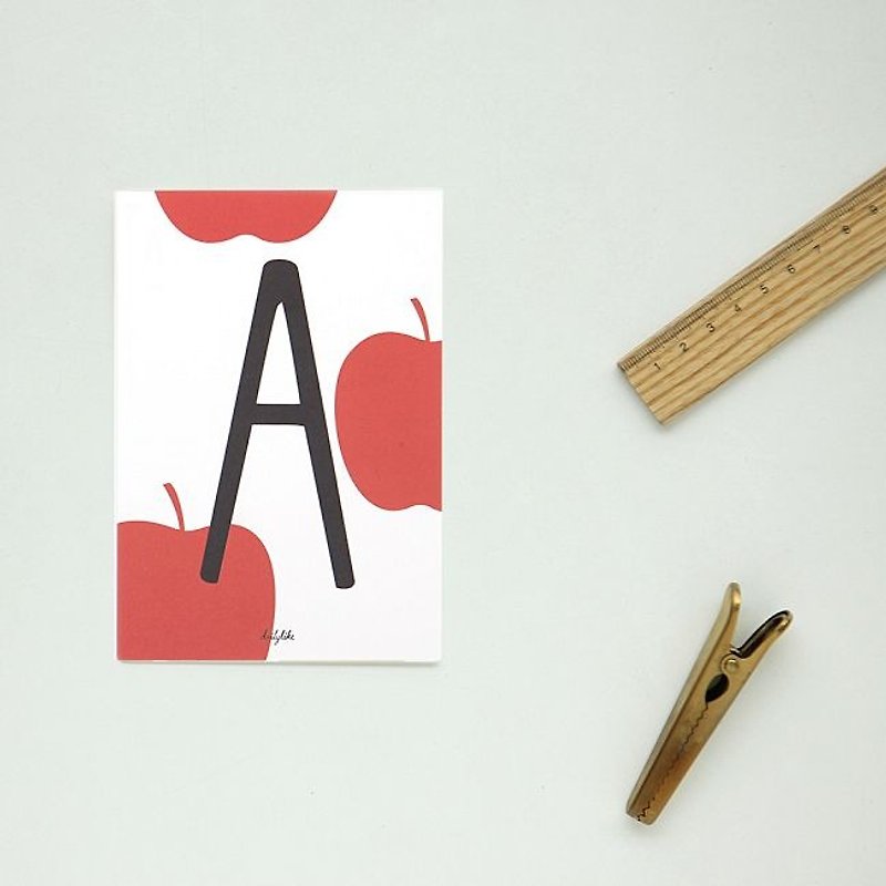 Dailylike English alphabet collage - English letter illustration postcards-A, E2D38070 - Cards & Postcards - Paper Red